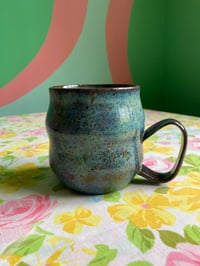 Image 1 of turquoise speckled mug