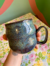 Image 2 of turquoise speckled mug