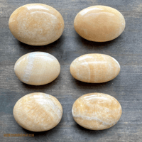Image 4 of Mango Calcite Palm Stone, Orange Calcite, Crystal Palm stone, For Motivation, Joy & Empowerment