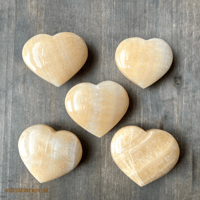 Image 4 of Mango Calcite Crystal Heart, Orange Calcite, Crystal Heart, For Motivation, Joy & Empowerment