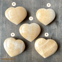 Image 5 of Mango Calcite Crystal Heart, Orange Calcite, Crystal Heart, For Motivation, Joy & Empowerment