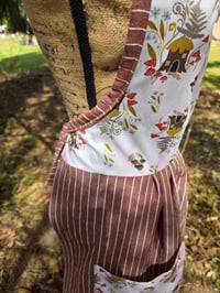 Image 4 of Cotton Apron in Mushrooms & Mocha Stripes