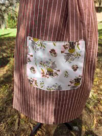 Image 3 of Cotton Apron in Mushrooms & Mocha Stripes
