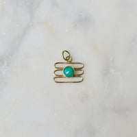Image 2 of Chrysoprase and Gold Stacked Loop Charm