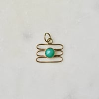 Image 1 of Chrysoprase and Gold Stacked Loop Charm
