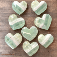Image 6 of Seafoam Green Calcite Hearts, Green Crystal Heart, Pistachio Calcite, For clearing negative emotions