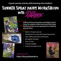 Image 1 of Kids/Youth – Outdoor Summer Spray Paint Workshop with Pink Panda
