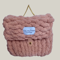Image 1 of Chunky Chenille Backpack Dusty Pink