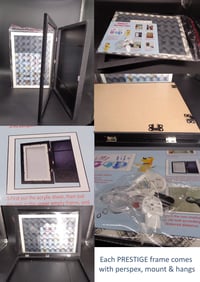 Image 19 of Prestige A3 Sapphire Rosettes and Turqiouse hearts Crown in 3D box frame