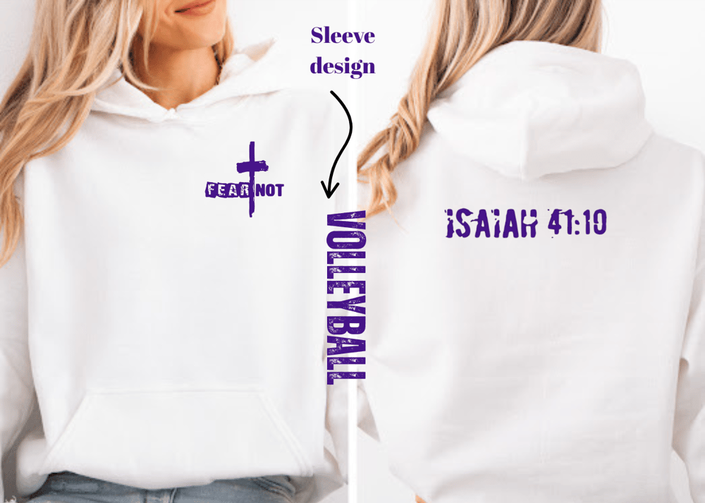 Image of FearNot White Volleyball Hoodie
