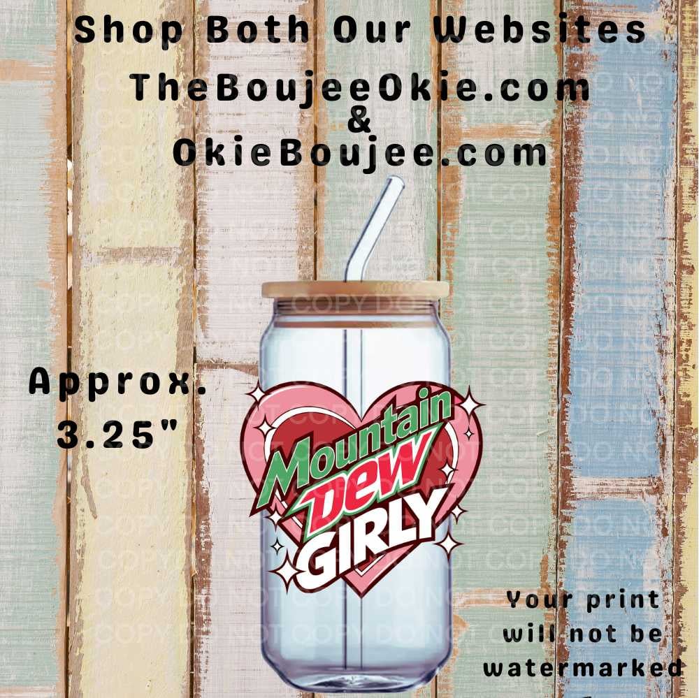 Image of Mountain Dew Girly Uv Dtf Decal    T9