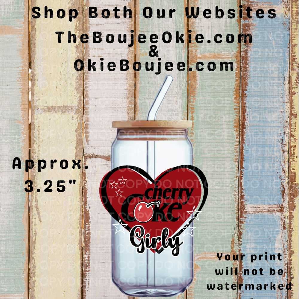 Image of Cherry Coke Girly Uv Dtf Decal T6