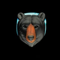 Image 1 of XL. Fluffy Mama Black Bear - Flamework Glass Sculpture Bead