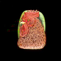 Image 1 of XL. Intense Red Rooster - Flamework Glass Sculpture Bead