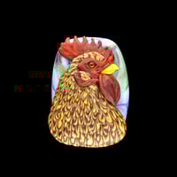 Image 1 of XL. Handsome Variegated Tawney Rooster - Flamework Glass Sculpture Bead