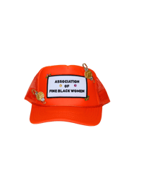 Image 2 of Nefertiti Bossed Up  Orange X Orange Trucker Hat