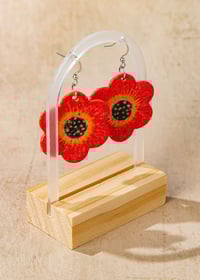Image 2 of Poppy Flower Dangle Earrings
