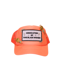 Image 2 of Nefertiti Bossed Up Creamsicle X CreamsicleTrucker Hat