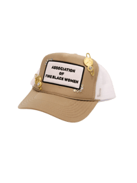 Image 1 of Nefertiti Bossed Up Tan X White Trucker Hat