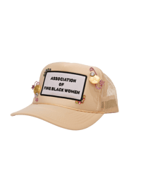 Image 1 of Nefertiti Bossed Up CreamX CreamTrucker Hat