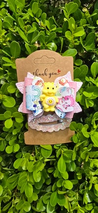 Image 1 of Care bear 3inch bow and clip