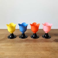 Image 1 of Set de 4 coquetiers tulipe stock neuf années 70