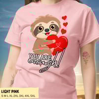 Image 5 of Sloth Holding Heart You Are Enough T-Shirt