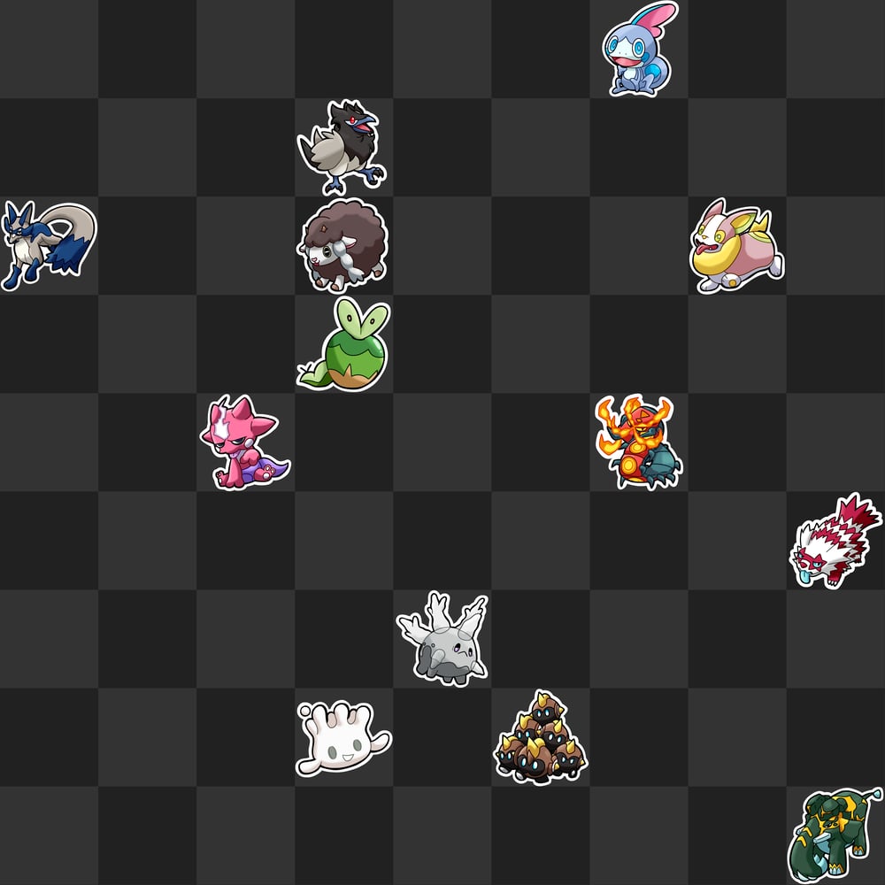 Galar / Gen 8 + Shiny Pokemon Kiss-Cut Vinyl Stickers