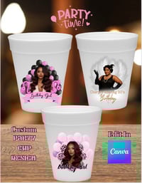 Image 1 of Custom Birthday Styrofoam Cups