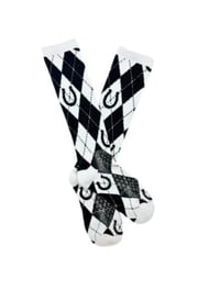 Lucky Argyle Blk/White Performance Socks