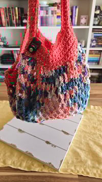Image 8 of Coral Haze - small mesh market bag 
