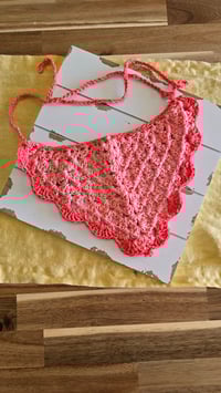 Image 1 of Hi Barbie - solid pink crochet bandana 