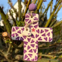 Image 3 of Croix Carrée Mini-Coeur