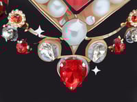 Image 6 of Giantgem - Heavily jewelled Ruby heart T shirt 