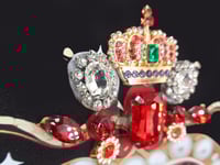 Image 8 of Giantgem - Heavily jewelled Ruby heart T shirt 