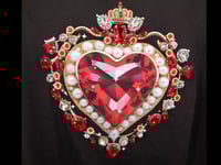 Image 3 of Giantgem - Heavily jewelled Ruby heart T shirt 