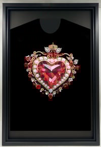 Image 2 of Giantgem - Heavily jewelled Ruby heart T shirt 