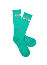 Lucky Chuck Logo Teal Performance Socks