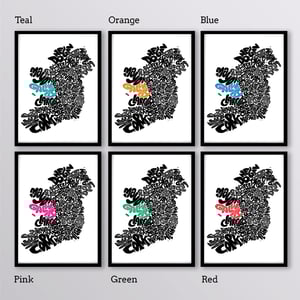Image of Ireland Type Map - Northern Ireland and Republic of Ireland