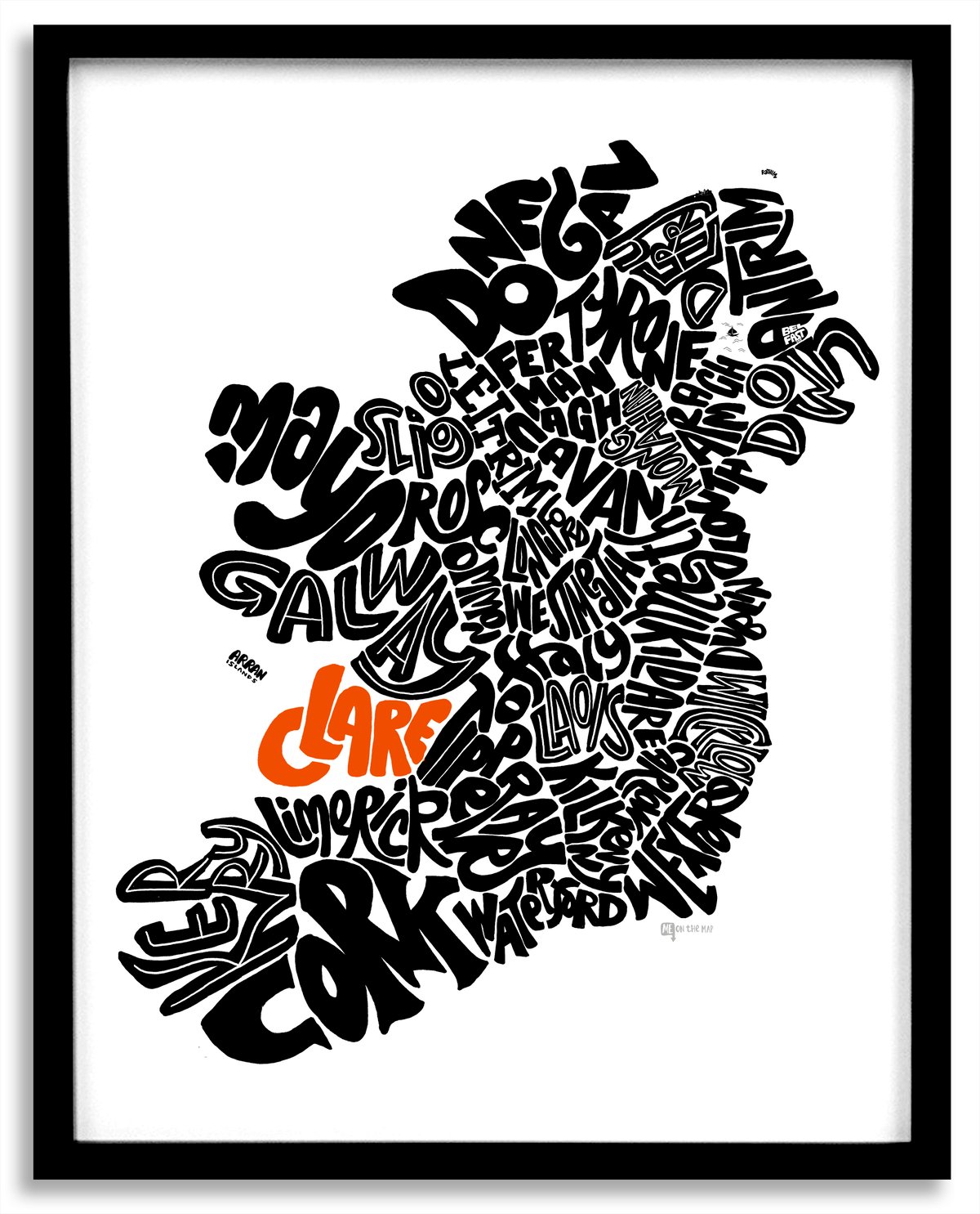 Image of Ireland Type Map - Northern Ireland and Republic of Ireland