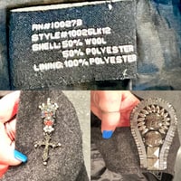 Image 2 of Women's Last Kiss Vest Reworked w- Silver shoulder epaulets skull & cross design & pocket chains