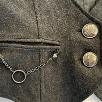 Image 4 of Women's Last Kiss Vest Reworked w- Silver shoulder epaulets skull & cross design & pocket chains