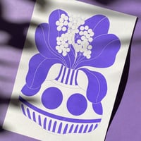 Image 1 of Illustration limitée en Sérigraphie A4 - Mimosa violet