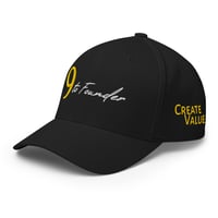 Image 1 of Black Flex-Fit Cap | 9 to Founder