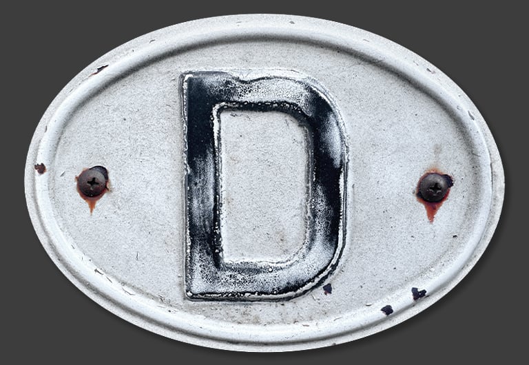 Image of Magnetic German 'D' Badge, pressed style 180x125m