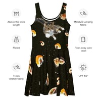 Image 8 of Sushi Cat in Space - Skater Style Dress
