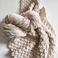 Image 2 of Spring Towel Hand knitted Neutral Tones for a Rustic Kitchen or Bath  100% Recycled Cotton Yarn  