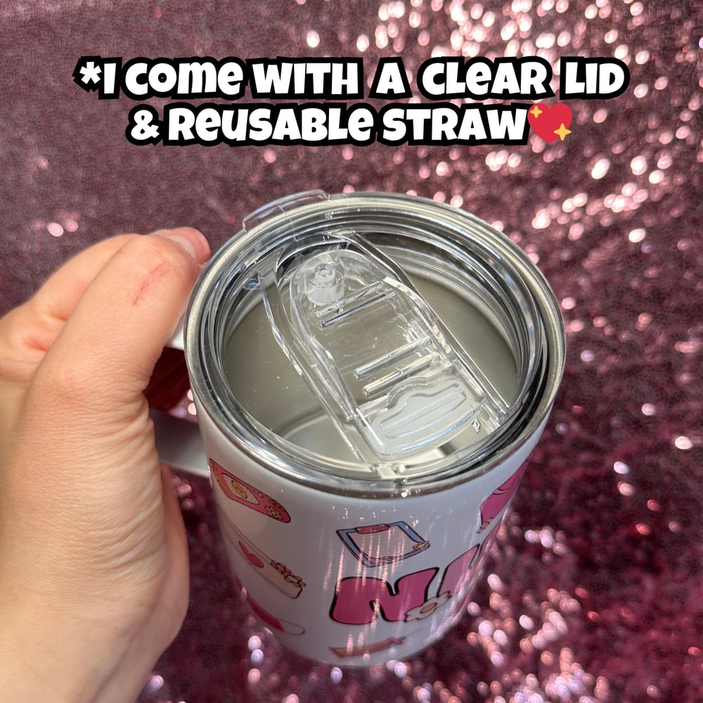 Image of Floral Nurse 12oz Stainless Steel Mug🌸