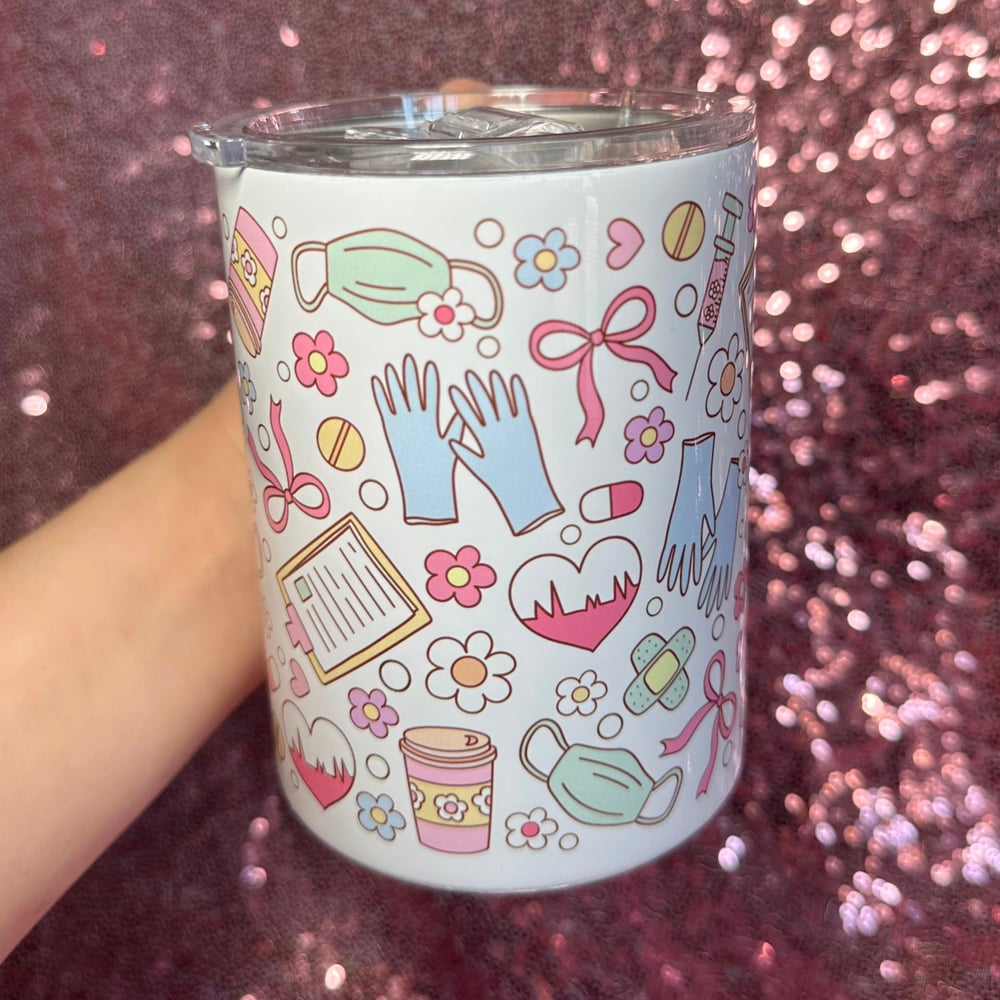 Image of Cute Pastel Nurse 12oz Stainless Steel Mug💖