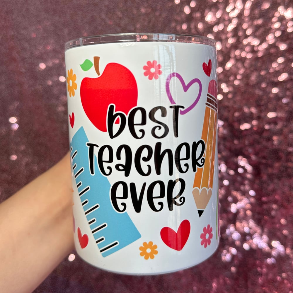 Image of Best Teacher Ever 12oz Stainless Steel Mug🍎💕